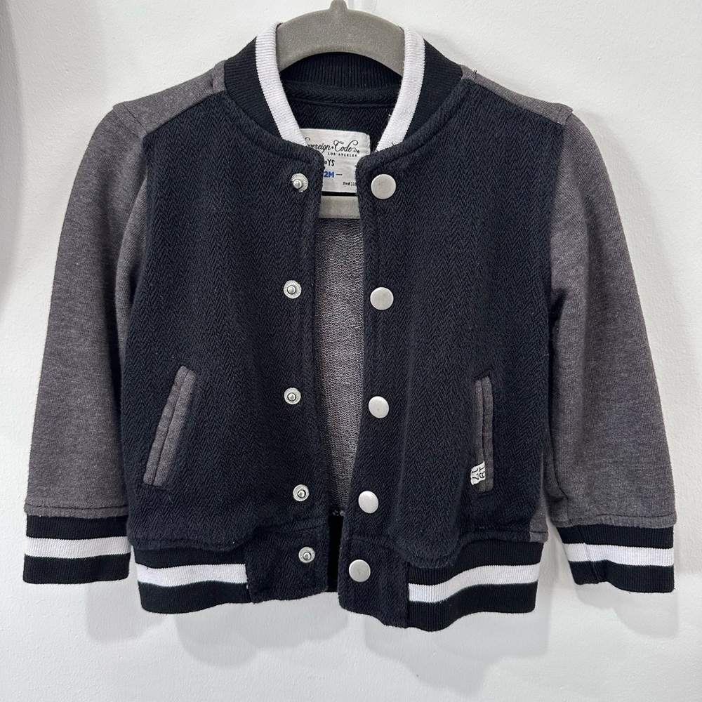 Sovergein Code Toddler Black and Gray Varsity Jacket - 12M - Picture 3 of 6